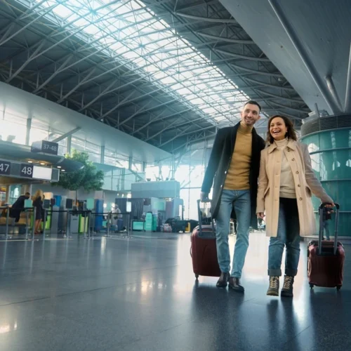 Almost empty airport for off season travel | Swoosh Finance